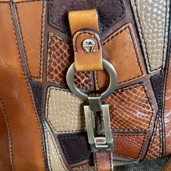 Etienne Aigner patchwork horsebit accent leather bag - Picture 3 of 9